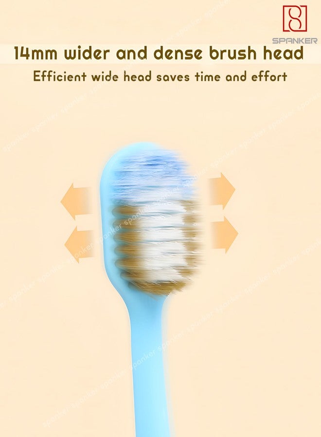 Spanker Pack of 5 Double Hair Implantation Manual Toothbrush 0.18mm Bristles for Deep Clean | Sensitive Teeth and Receding Gums, Soft Floss Bristle for Gum Care Protect Fragile Gums - Image 5